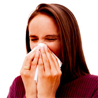 Woman sneezing
