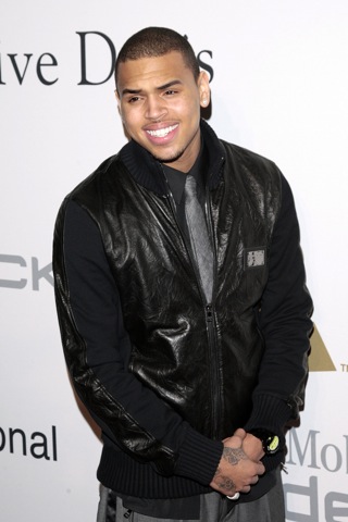 Chris Brown earlier in his fateful evening with Rihanna