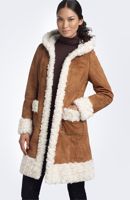 faux shearling hooded coat by Steve Madden