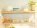 Store more in your kitchen with shelves and cabinets