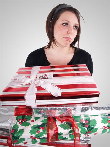 Stressed woman at Christmas