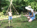 How to grow a sunflower or string bean teepee