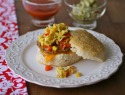 Sunday dinner: Western-style scrambled egg and sausage sandwiches
