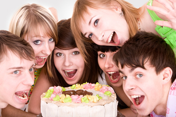 Teens at birthday party Planning a party for toddlers and young children is