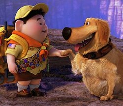 Russell meets Dug the dog in UP