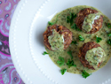 Vegetarian meatballs with pesto cream sauce recipe