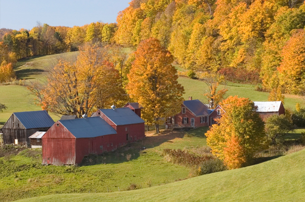 Vermont farm in fall