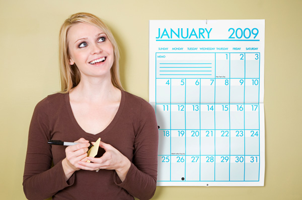 Woman with 2009 Calendar
