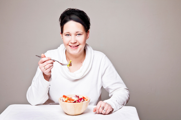 Woman enjoying salad