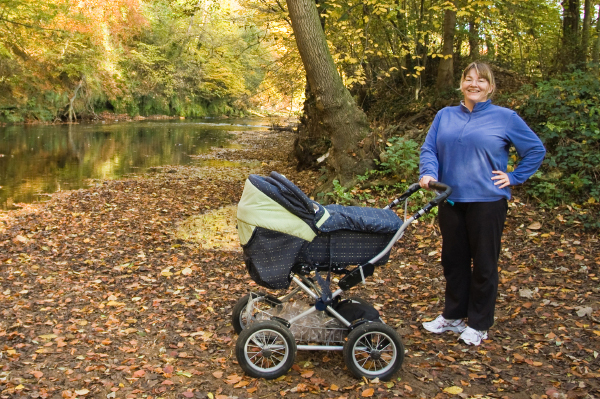 Woman exercising with stroller