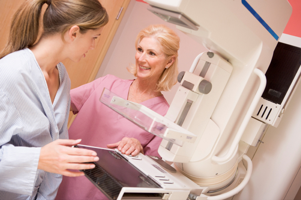 Woman Getting Mammogram