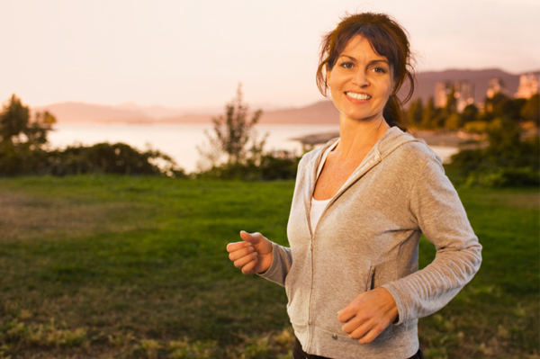 Woman going for an early morning walk