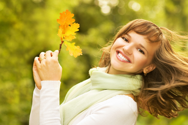 Woman Holding Leave