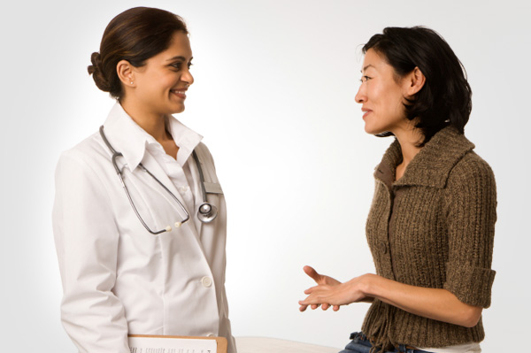 Woman at OBGYN