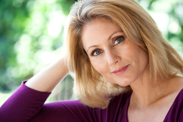 Woman in forties with layered hair