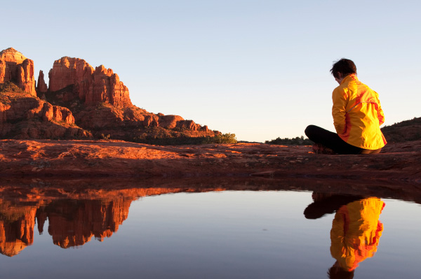 Woman meditating in Sedona