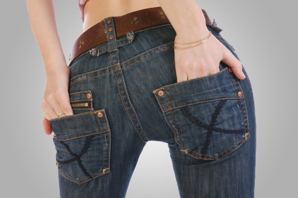 Woman showing off small butt