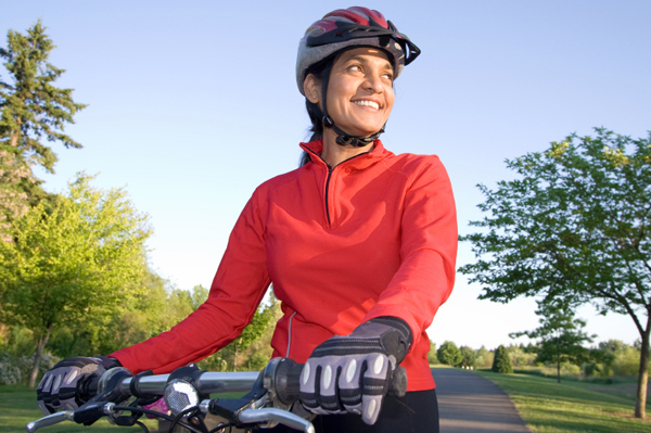 helmet on bike