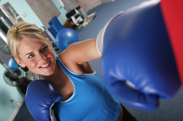 Woman with boxing gloves