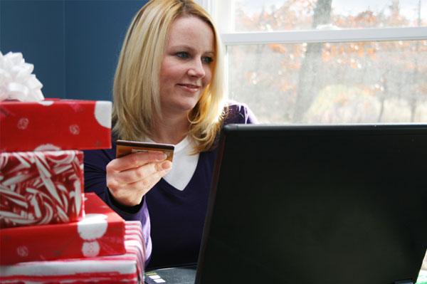 Woman shopping online