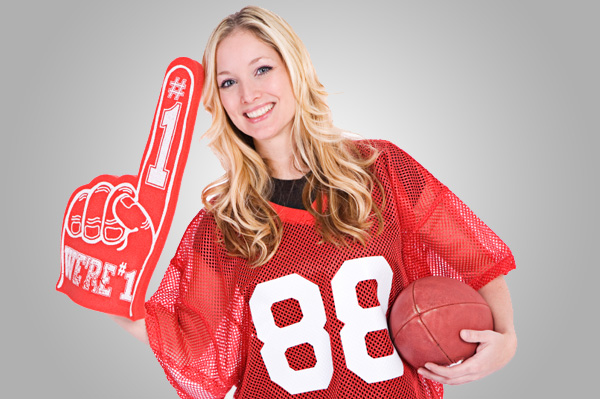 Woman with football