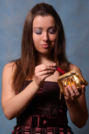 Woman with Lip Gloss
