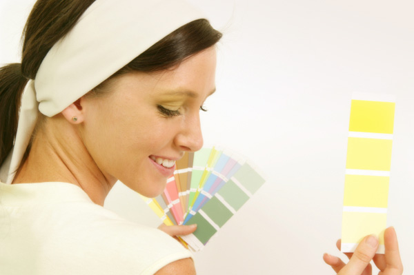 Woman with Paint Swatches