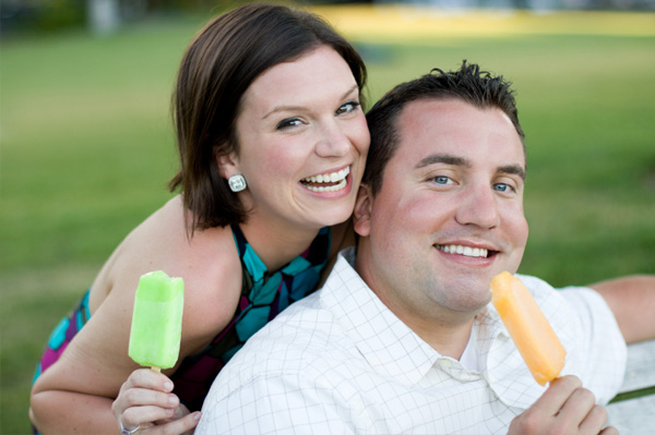 Young Couple Eating Popsicles