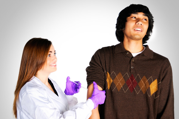 Young Man Getting Vaccine