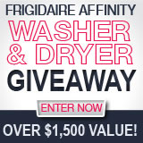 Enter to win a Frigidaire Affinity washer and dryer set!