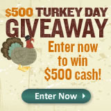 Win $500 in our Turkey Day giveaway