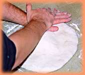 Kneeding the dough