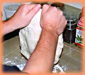stretching the dough