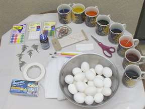 Egg decorating supplies