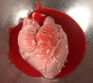 Anatomically Correct Strawberries and Cream Heart for Halloween