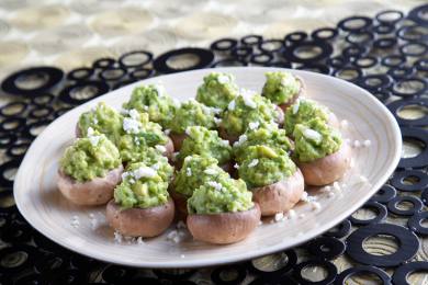 Avocado Stuffed Marinated Mushrooms
