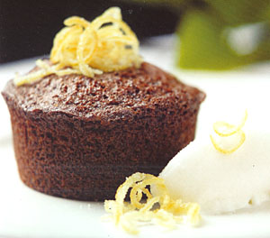 Meyer Lemon Mini Spice Cakes with Meyer Lemon Sherbet