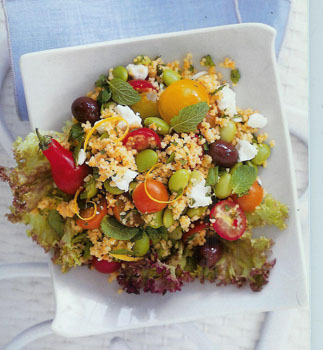 Middle Eastern Couscous Salad with Feta and Mint