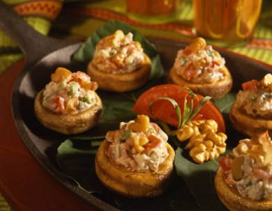 Nutty Stuffed Mushroom Caps