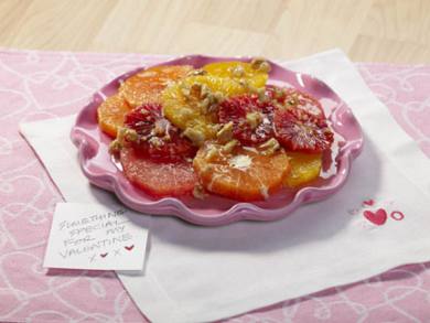 Citrus Salad with Honey Walnut Ginger Syrup