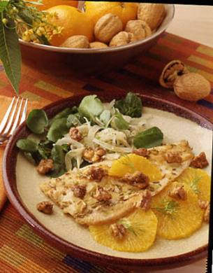 Trout Salad with Spiced Walnuts