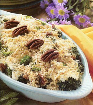 Holly Clegg's Broccoli and Pecans with Creamy Horseradish Sauce