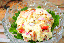 Curried chicken salad with nectarines recipe