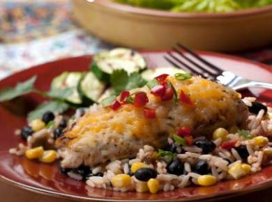 Quick salsa chicken and rice