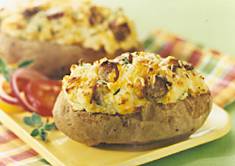 Twice Baked Potatoes with Sausage and Cheese