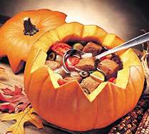 Mexicali Beef Stew in Pumpkin Tureen