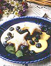 Blueberry and Custard Filled Star Puffs