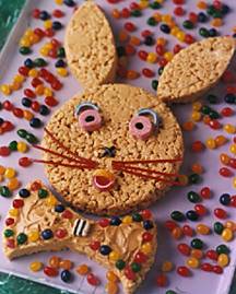 Peanut Butter Bunny Crisp Cake