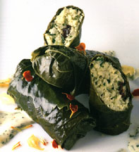 Raw Dolmas with Dill-Sour Cream Sauce