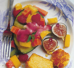 Avocados Stuffed with Tropical Fruit and Berries